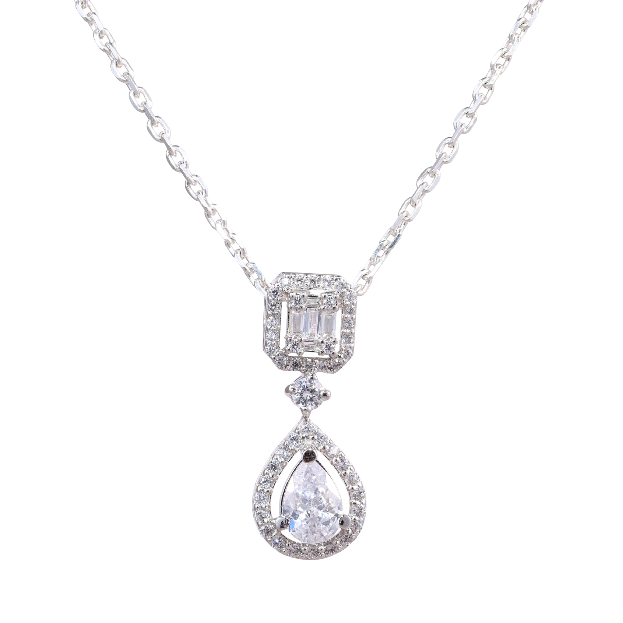 Elegant Teardrop Crystal Pendant Chain