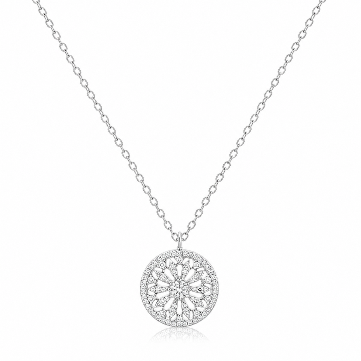 Celestial Halo Silver Necklace
