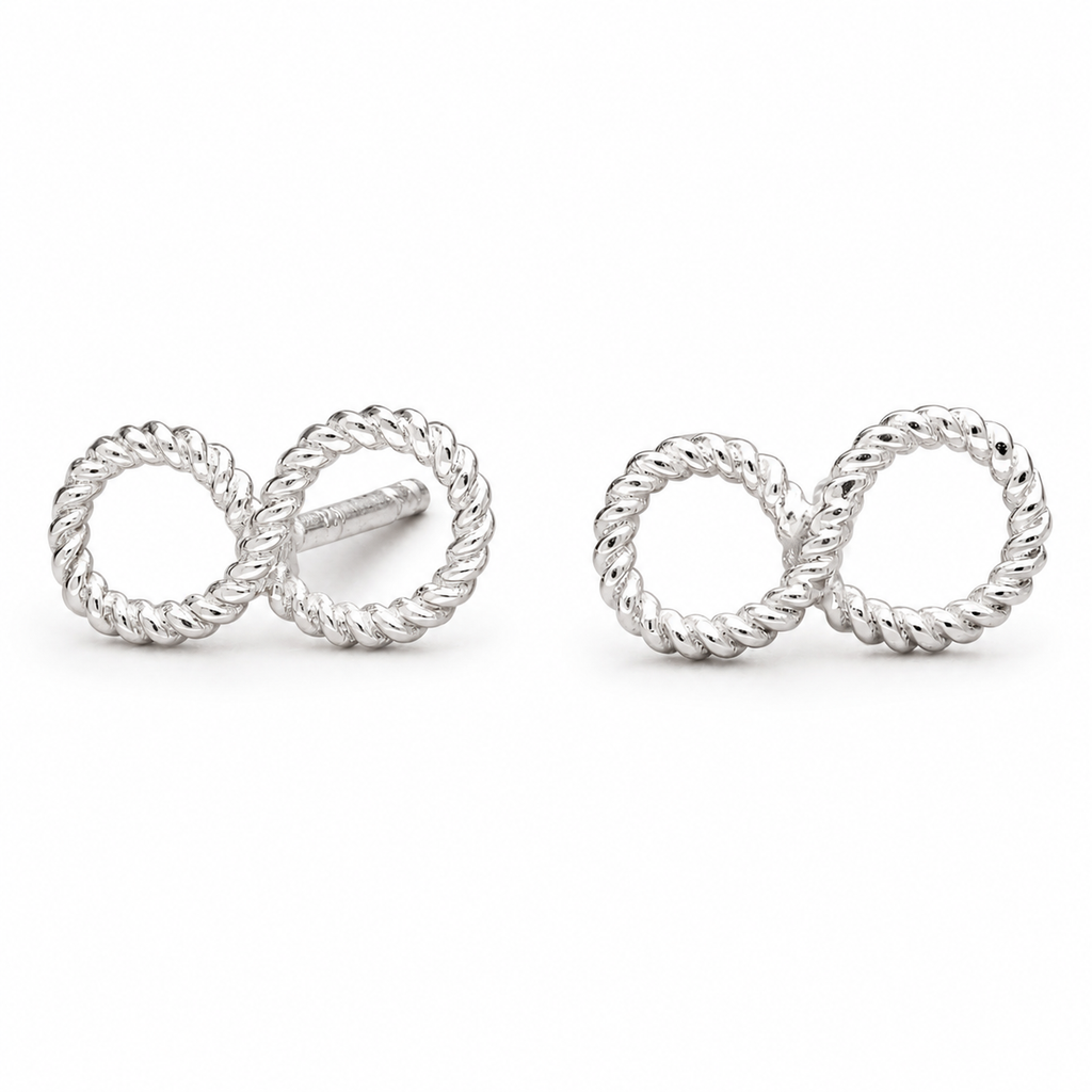 Premium Infinity Twist Silver Earrings