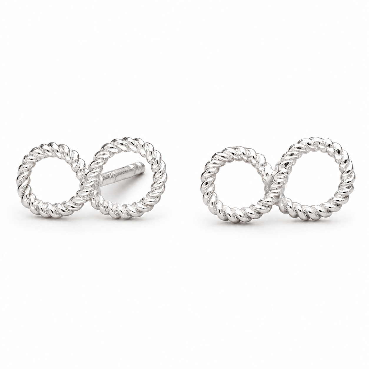 Premium Infinity Twist Silver Earrings