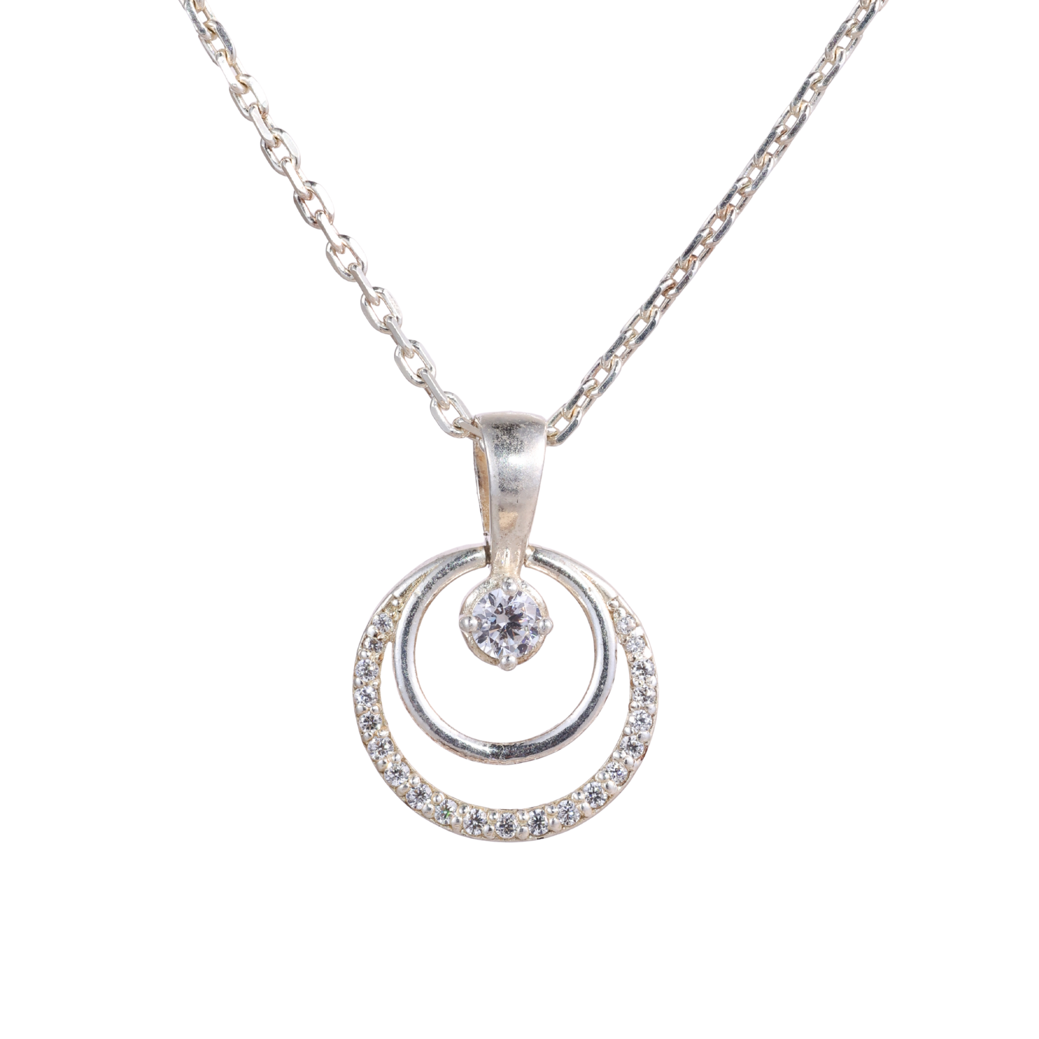 Round Crystal Pendant Chain