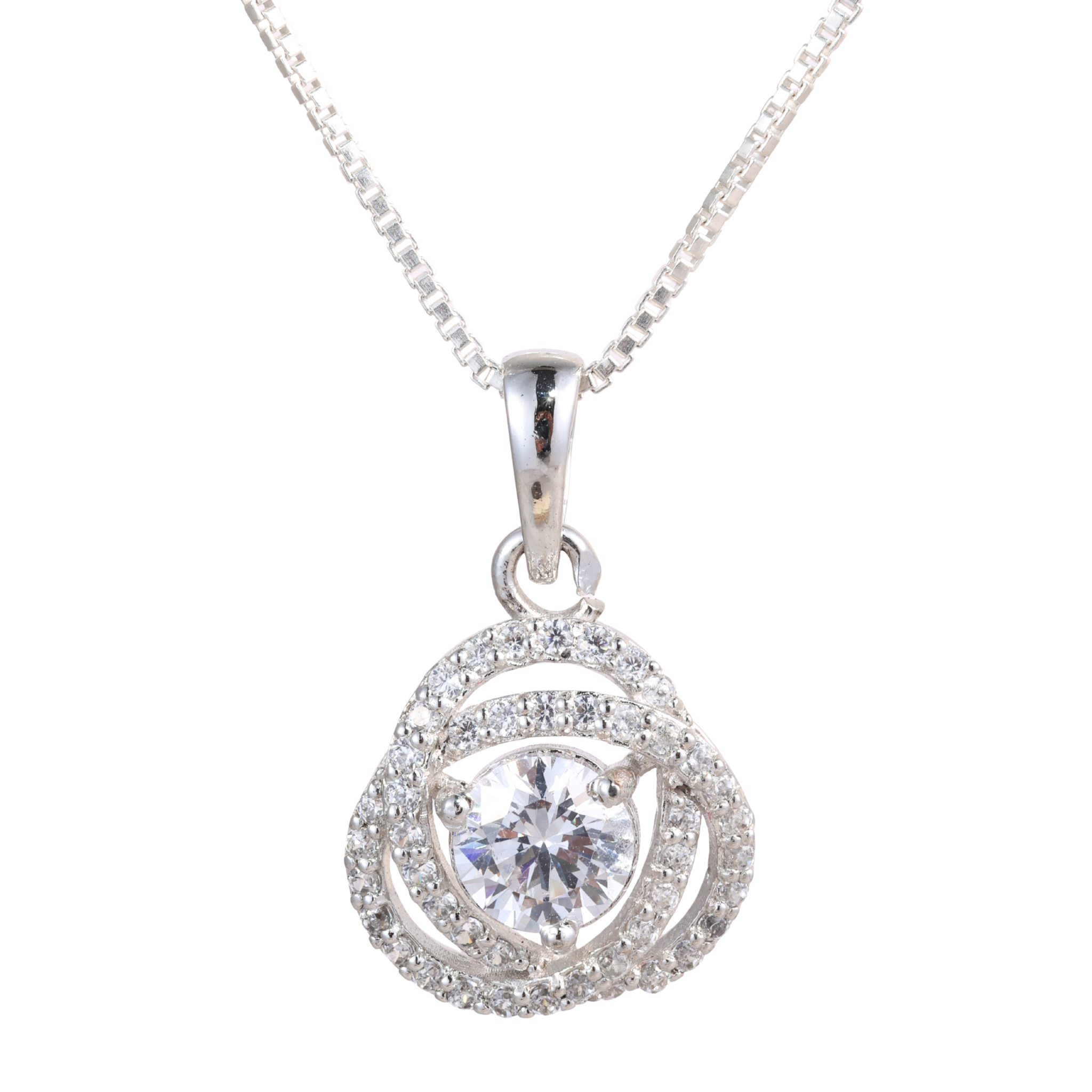 Round Crystal Pendant Chain