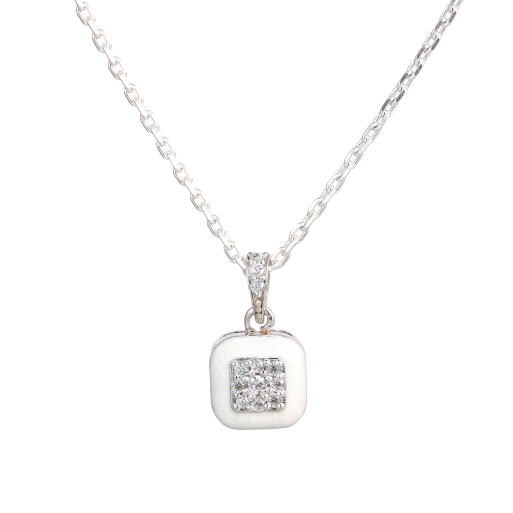 Square Crystal Pendant Chain