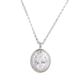 Oval Crystal Pendant Chain