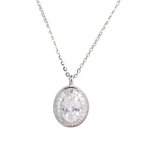 Oval Crystal Pendant Chain