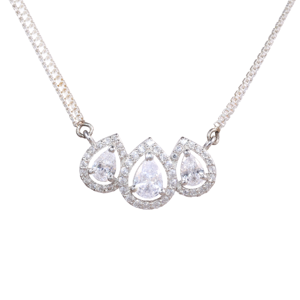 Elegant Triple Teardrop Pendant Chain