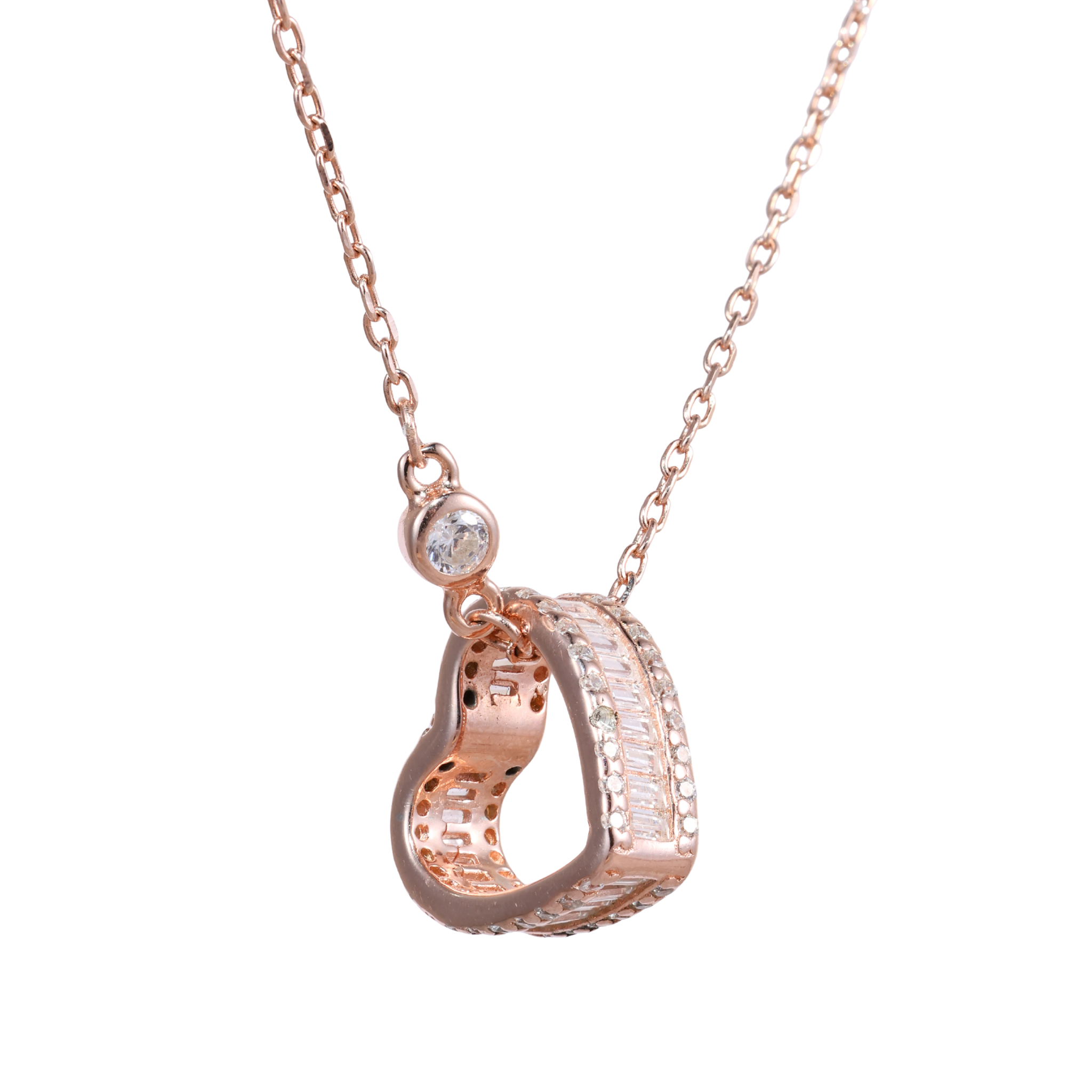 Rose Gold Infinity Loop Crystal Pendant
