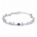 Crystal Bloom Floral Silver Bracelet