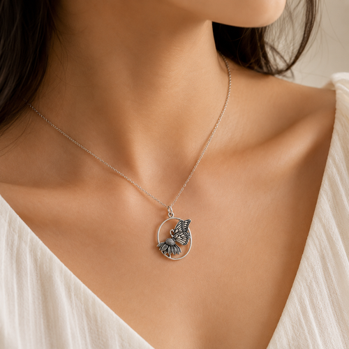 Butterfly Bloom Pendant Necklace