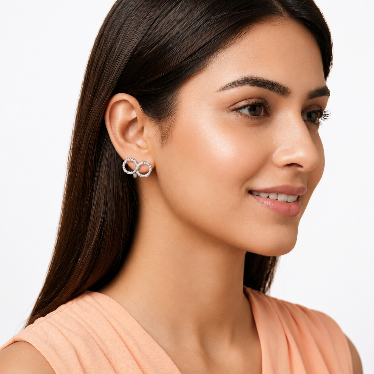 Premium Infinity Twist Silver Earrings