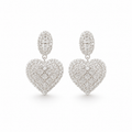 Luxury Heart Sparkle Silver Earrings