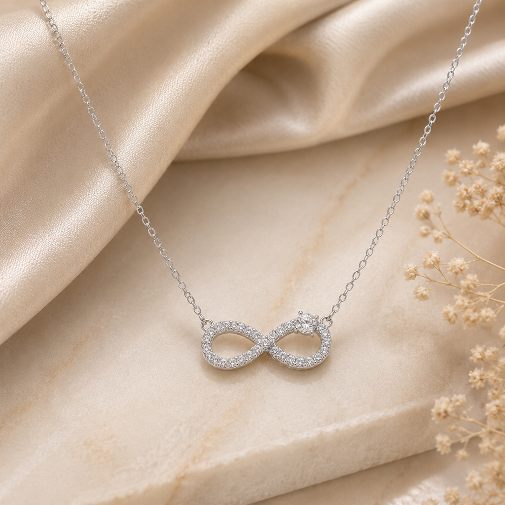 Infinity Spark Silver Necklace