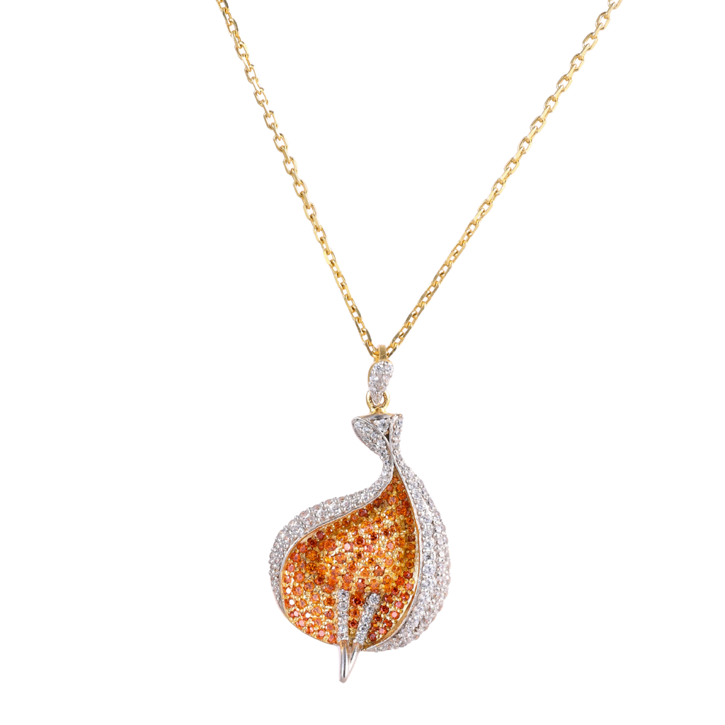 Amber Leaf Pendant Necklace