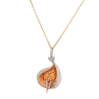 Amber Leaf Pendant Necklace
