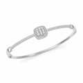 Royal Halo Diamond Look Silver Bracelet