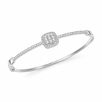 Royal Halo Diamond Look Silver Bracelet