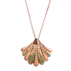 Elegant Green Crystal Shell Pendant