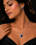 Royal Blue Crystal Pendant Set
