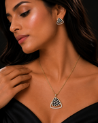 Elegant Triangular CZ Pendant Set