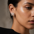 Floral Crystal Stud Earrings
