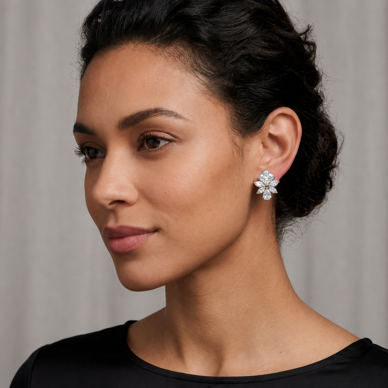 Floral Sparkle Stud Earrings