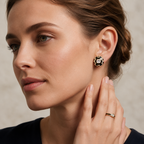Black Clover Crystal Stud Earrings