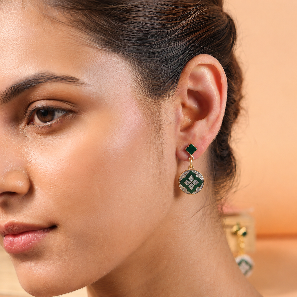 Green Drop Earrings