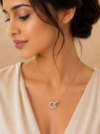 Elegant Double Loop Crystal Pendant
