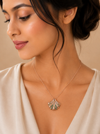 Elegant Green Crystal Shell Pendant