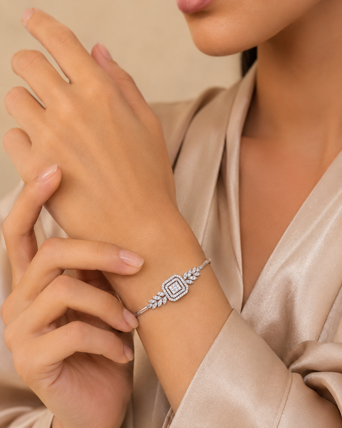 Elegant Geometric Crystal Bracelet