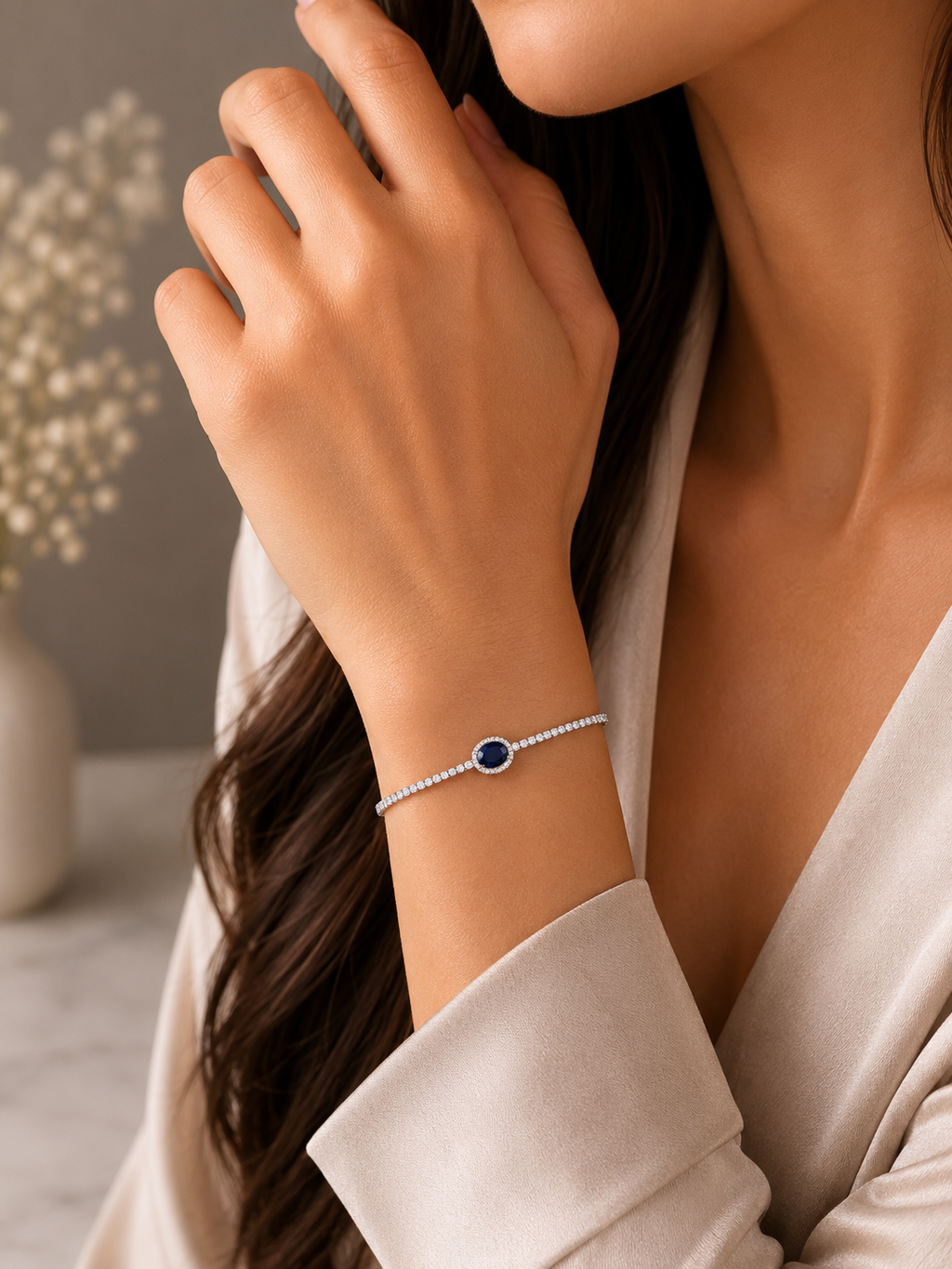 Midnight Blue Crystal Tennis Bracelet