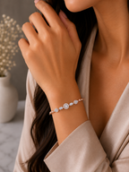 Rose Gold Celestial Crystal Link Bracelet
