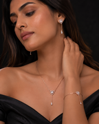 Rose Gold Triangular Elegance Pendant Set