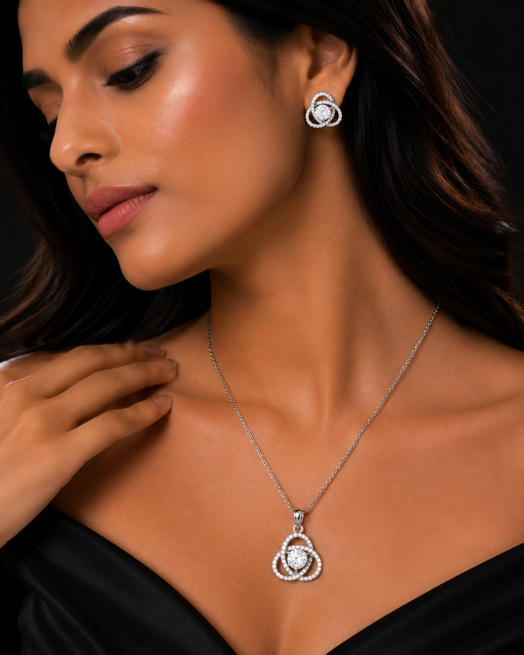Elegant Crystal Pendant Set