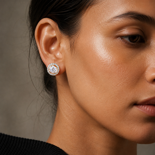 Classic Halo Stud Earrings