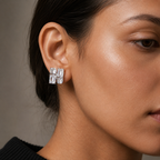Geometric Crystal Stud Earrings