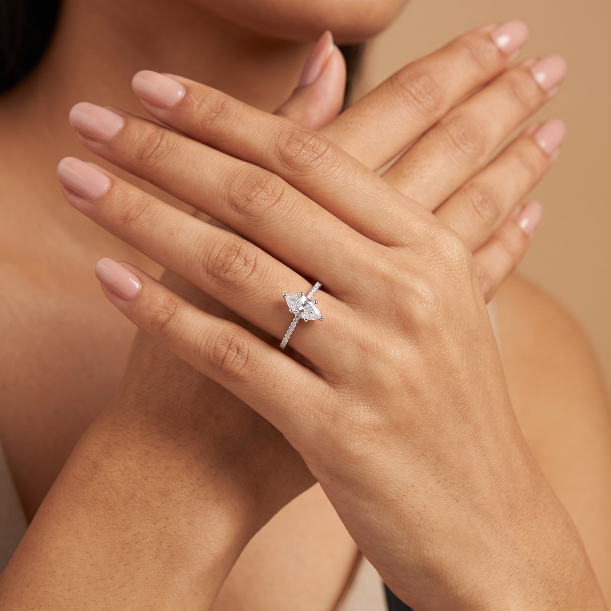 Marquise Crystal Solitaire Ring
