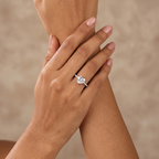 Silver Heart Solitaire Crystal Ring
