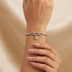 Rose Gold Turquoise Link Crystal Kada