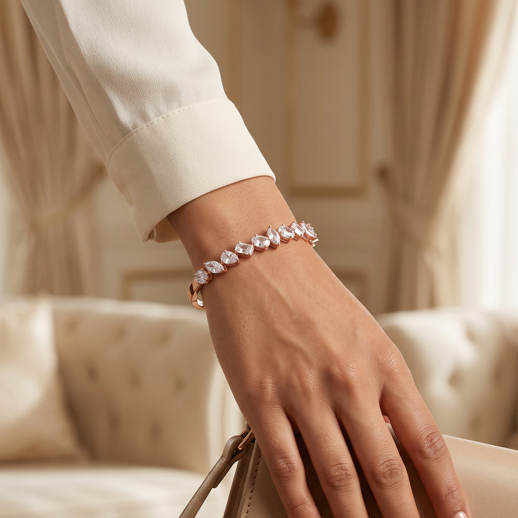Rose Gold Marquise Crystal Kada