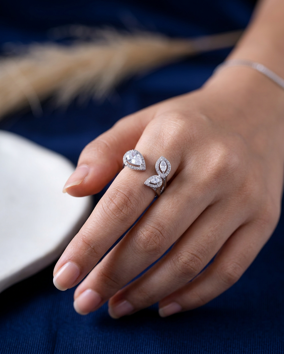 Pear Drop Open Ring