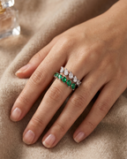 Emerald Duo Open Ring