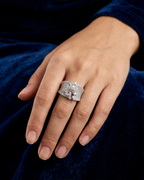 Crystal Bloom Statement Ring