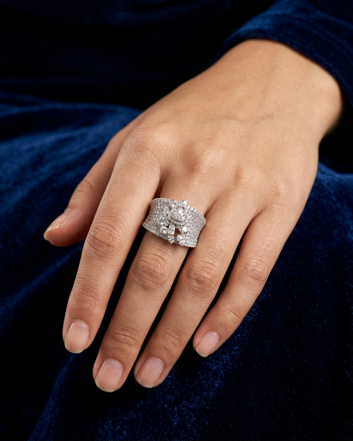 Crystal Bloom Statement Ring