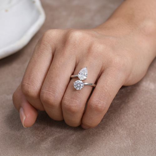 Crystal Twist Open Ring