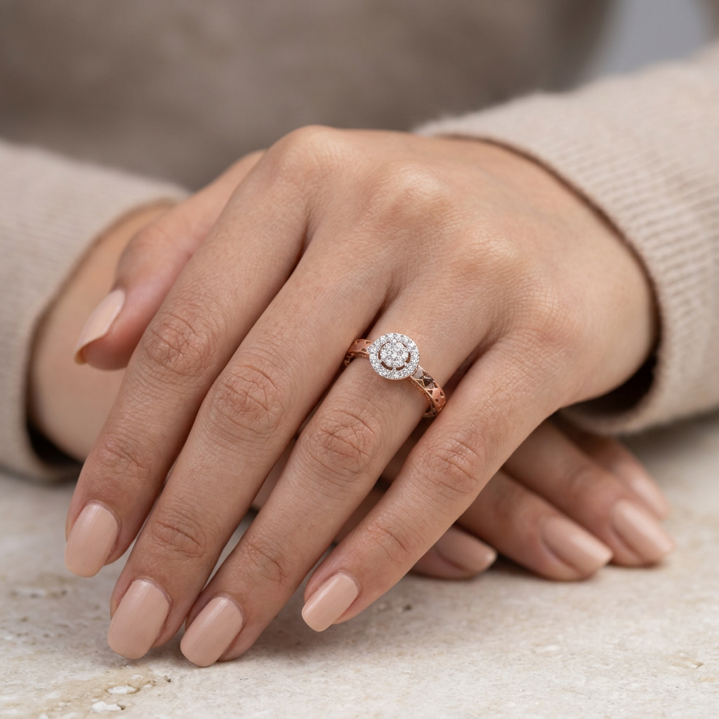 Rose Gold Halo Ring