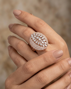 Rose Gold Floral Statement Ring