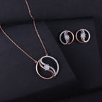 Rose Gold Infinity Loop Pendant Set