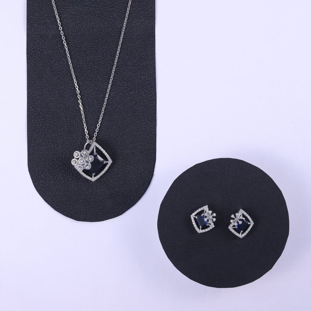 Royal Blue Crystal Pendant Set