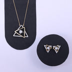 Elegant Geometric Triangle Pendant Set